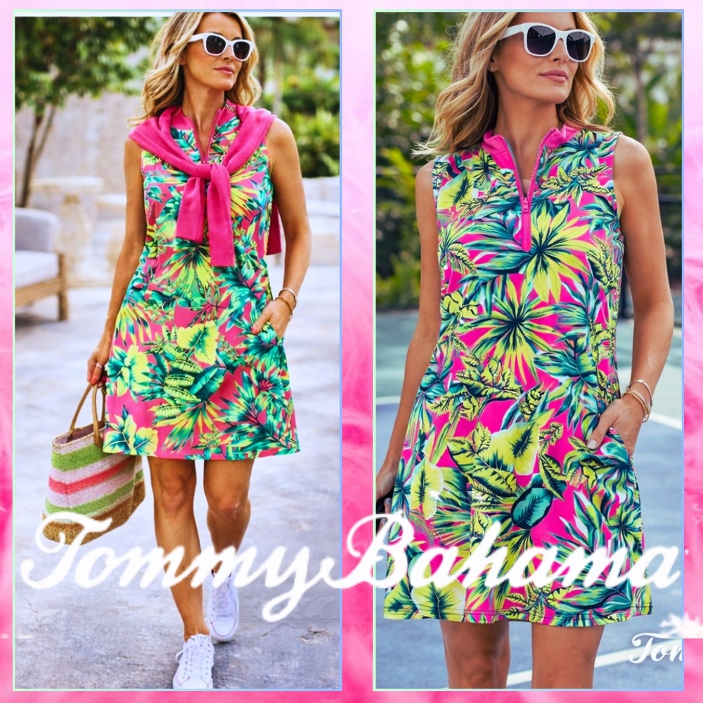 NWT Tommy Bahama Golf,UPF 50 Tropical Perform. Dress Stretch Resort Pockets Sz L
